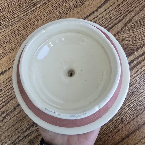 McCoy Vintage 1970's Brown Stripe 9" Pottery Cookie Jar Canister - Picture 6 of 6